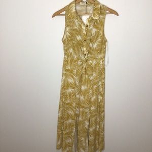NWT Boutique Lady Bye tropical midi dress mustard